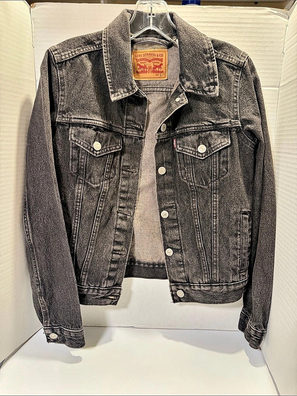 Levi'Small Original Trucker Jacket Gray Denim Size Small